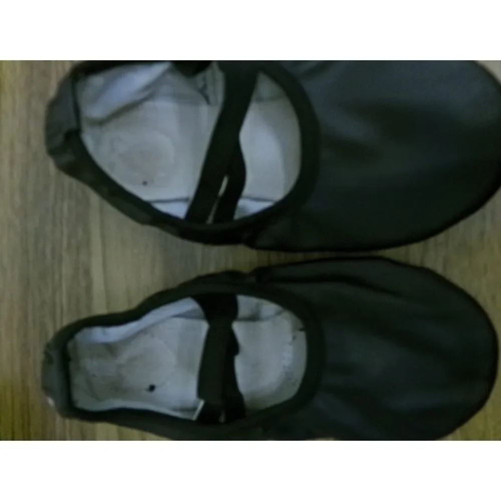 Pre-Owned Dance Ballet Shoes Black Youth 1.5M Kids Split Sole Leather